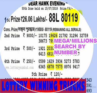 Lottery number yesterday evening