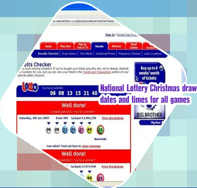 National lottery draw days