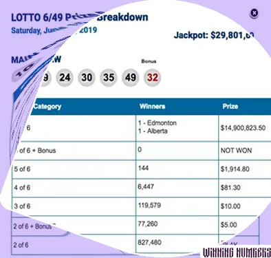 Recent winning lotto numbers
